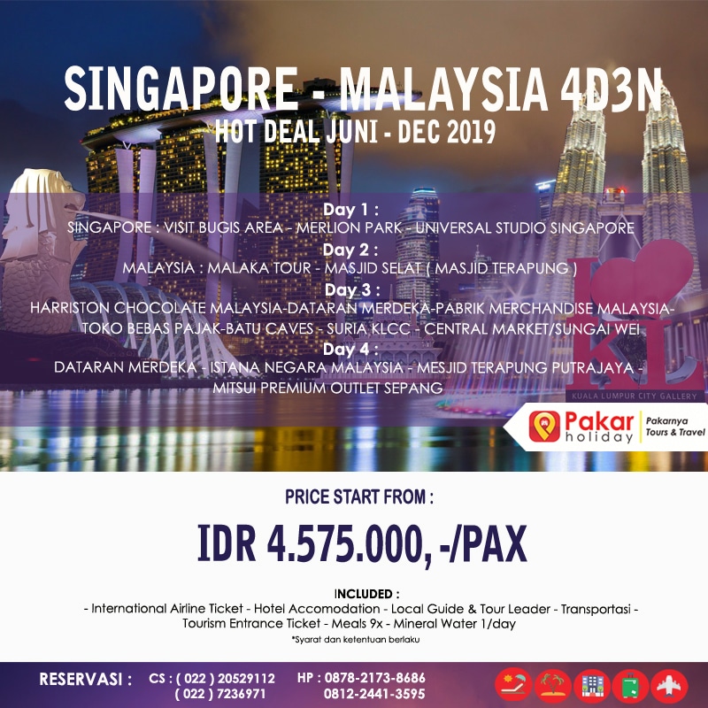 Open Trip Paket Tour Singapore Malaysia 4D3N